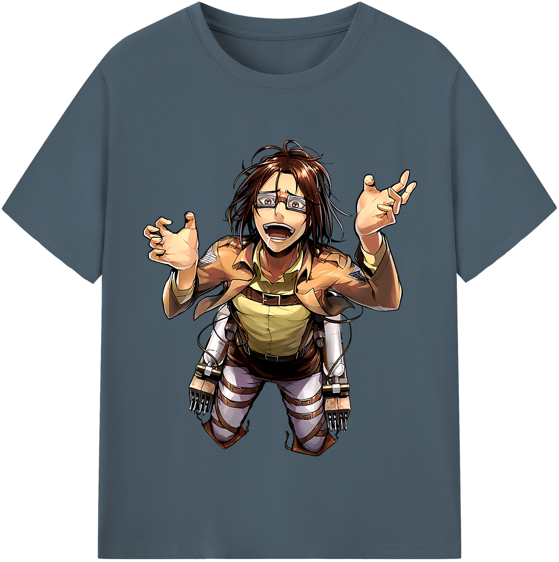 （画像用） 進撃の巨人 ハンジ·ゾエ Attack on Titan Hanji Zoe 綿100％半袖Tシャツ（フロントプリント）